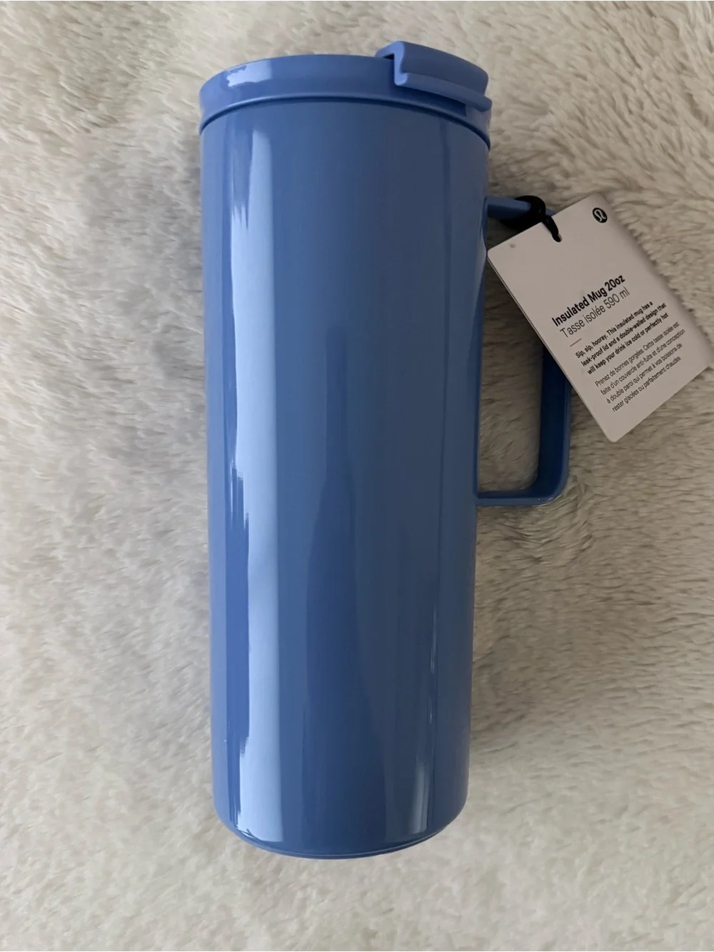NWT lululemon Insulated Mug 20 oz Shine Hot Cold Flip Top leakproof Prep Blue
